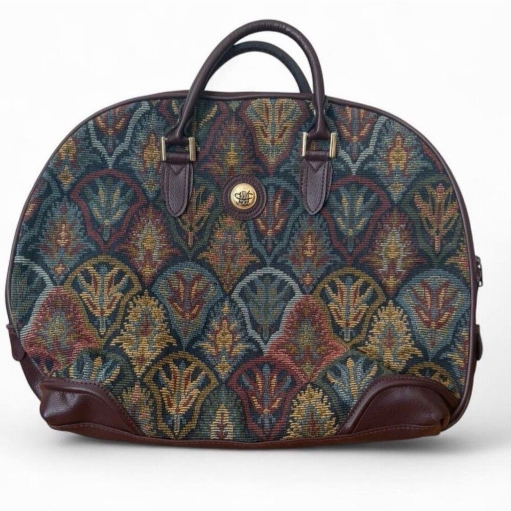 Diane von Furstenberg Large Vintage Tapestry Tote Bag Luggage Travel Weekender